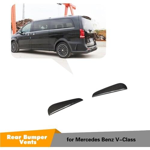 For Babus Mercedes-Benz V Class 2015-2019 3D Carbon Fiber Rear Bumper Side Trims Stickers Protectors Fenders