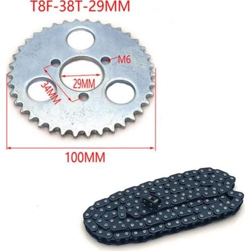 47cc 49cc T8F chain 136 Links and 38 54 74 teeth Chain plate sprocket for mini moto atv quad 2 stroke engine parts accessories