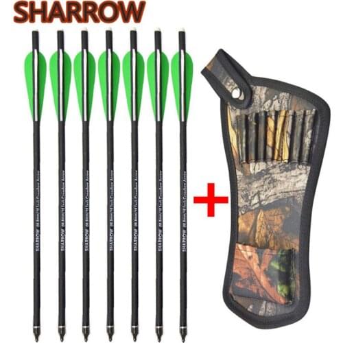 8pcs 16" 17" Crossbow Bolts Arrows Carbon Shafts With Arrow Quiver Arrow Carbon For Outdoor Hunting Shooting Archery Accessories