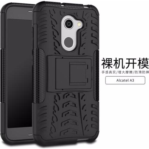 For Alcatel A3 5046 5046Y 5046D Case TPU&PC Dual Armor Cover with Stand Hard Silicone Cover For Alcatel A3 5.0 inch Phone Cover