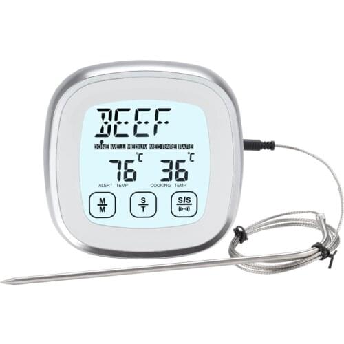 Digital Meat Thermometer for Grill - Oven Kitchen Cooking Instant Temperature Reader Gauge with Metal Wired Probes