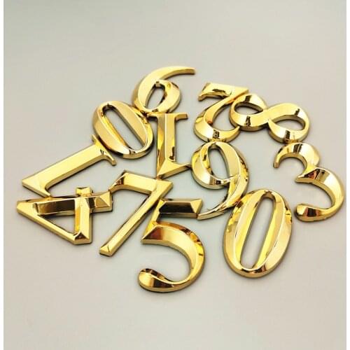 5CM ABS Plastic Gate Digits 0 to 9 House Number Tag Numeral Door Plaque Drawer Sign Plating Hotel Home Sticker Address Door Labe