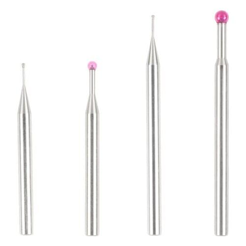 0.5mm 1mm Ruby Ball OD 30mm 45mm Long Gear Run-Out Tolerance Test Cylindricity Roundness Measure Instrument Tip Indicator Probe