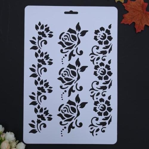 Flower Hollow DIY Drawing Stencils Templates Painting Art Craft Scrapbooking Cards Album Stencils Ruler School Supplies