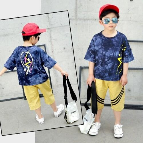 4-11 Years Kids Clothing Sets Summer Casual Printed Short-sleeved T-shirt Shorts 2pcs Big Boys Suits New Arrival Baby Clothes