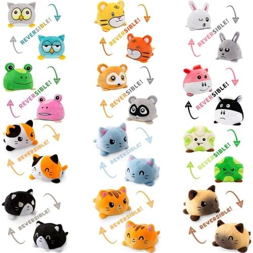 Double-Sided Flip Cat Sea dog Plush Reversible Stuffed Toy Soft Animal Home Accessories Cute Animal Doll Children Companion Gift