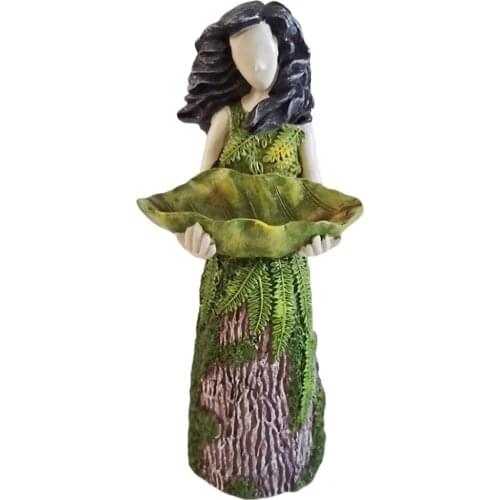 Elves Hummingbird Sculptures Statuary Bird Feeder Fern Elf Statue Decorative Outdoor Decor Art Garden Resin Fairy Ornaments