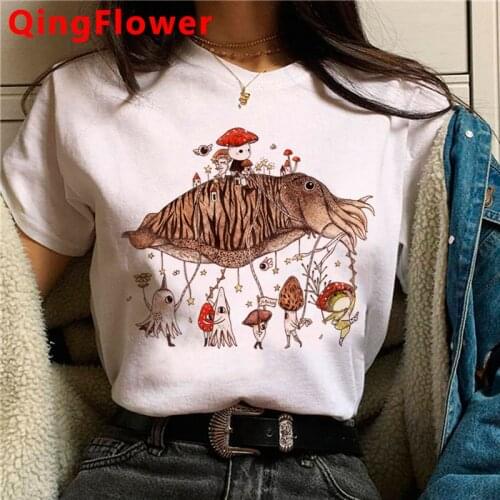Mushroom t-shirt clothes women 2021 kawaii grunge tumblr streetwear top tees plus size couple clothes