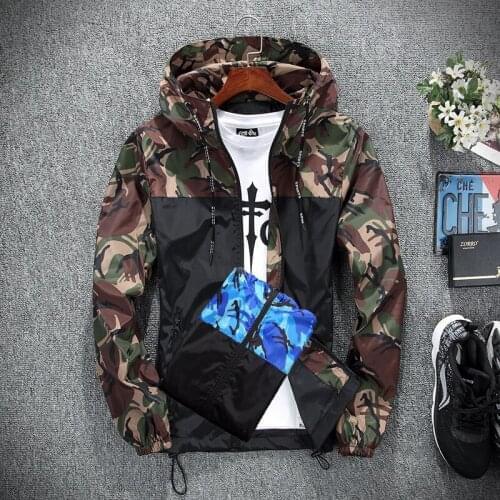 Camouflage Jacket Slim Coat 2021 Mens Jacket Spring and Autumn New Mens Clothing. Casual Zipper Outdoor Street