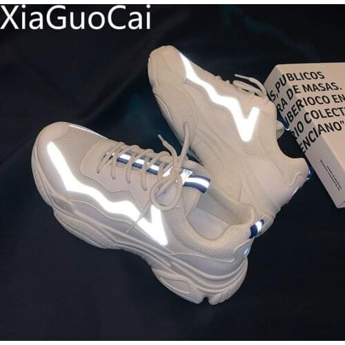 Colorful Fashion Unisex Luminous Casual Shoes Ins Lace Up Mens Sneakers Round Toe Spring Male Flat Casual Shoes