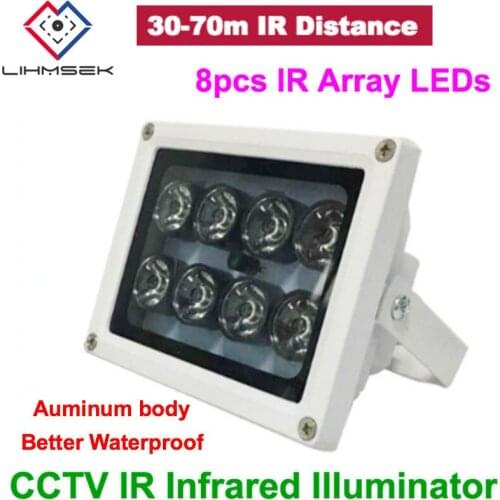 Lihmsek DC12V 8pcs IR Array LEDs IR Infrared CCTV Fill Light LED Lamp for CCTV Cameras 850nm sensor accessories outdoor use