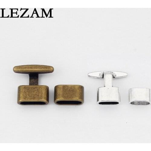 5sets Fashion Clasp Jewelry T-Bar Hook Clasp For Two Strand 5mm Round Leather Cord Diy Bracelet Jewelry Findings