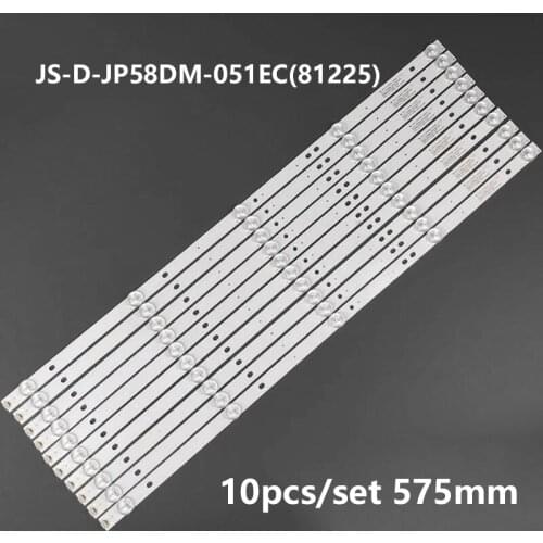 10PCS/LOT HI QUALITY NEW E58DM1000 LED STRIP JS-D-JP58DM-051EC(81225) E58DM1000/3030-35S1P 575-14-1T 5LED 6V 575MM