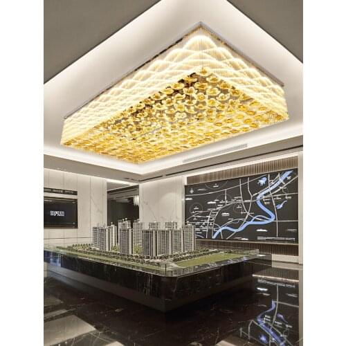 Sales department sand table glass hot bending ceiling lamp hotel lobby banquet hall modeling art lamp custom engineering lamp