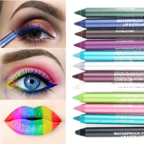 12 Colors Eyeliner Pencil Makeup Pigment Waterproof Long-lasting White Black Green Blue Eye Liner Pen Cosmetics Beauty Tools