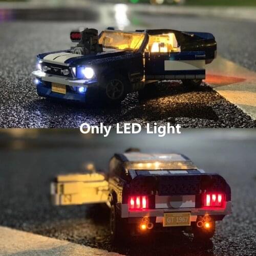 Only light) LED Light For CREATOR Ford Mustang GT500 1967 1960 Building Blocks Kit Bricks Classic Model Toys 10265 21047
