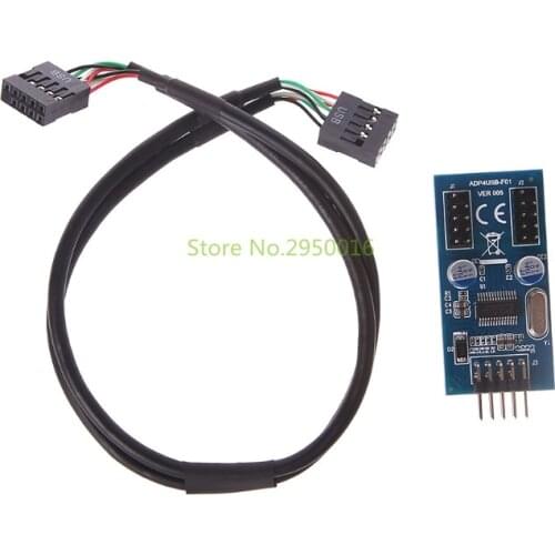 PC Case Internal 9 Pin USB 2.0 To Dual 9 Pin PCB Double Chipset Enhanced Extender Cable C26