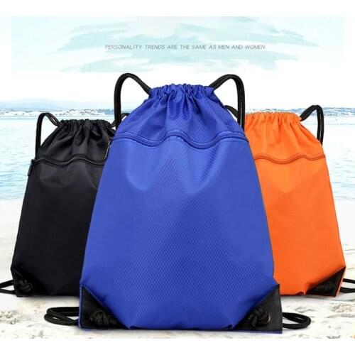 1pcs Drawstring Gym Black String Bags Large Sports Backpacks Swimming for Women Yoga Men Travel Beach Hiking Waterproof Foldable