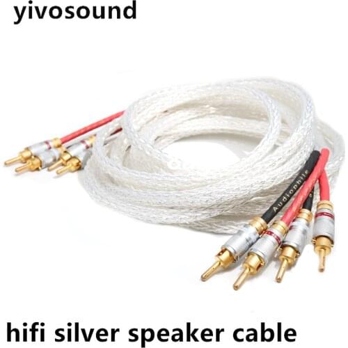 Yivosound audio Hi-end DIY HIFI Gold Rhodium Plated to banana plug core speaker cable Cord Wire
