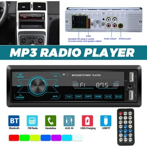 1 DIN HD Touch Screen Car Stereo In Dash MP3 Player FM USB Radio Bluetooth Hands-free Call Dual USB Colorful Light Car Radio