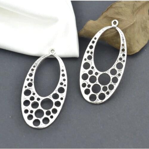 10 pcs Tibetan Silver Plated Oval Charms Pendants Jewelry Making DIY Accessories Charm Handmade Crafts B115