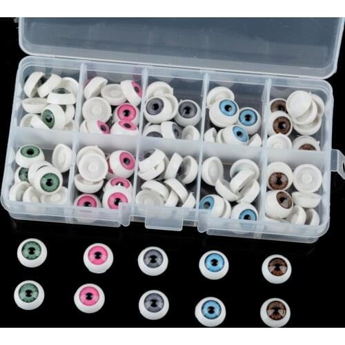 100pcs 12mm Eyeball Doll Accessories DIY Craft Supplies Black Plastic Plush Safety Eyes For Toys Plush Animals Doll Eyes