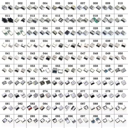 100PCS Micro USB Type C Jack Connector For LG Xiaomi HTC Sony ZTC Huawei Lenovo HP Type-C Female Socket Charging Dock Port Plug