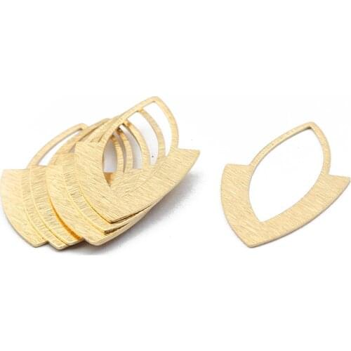 20pcs Raw Brass Oval Waterdrop Charms Pendant For DIY Earrings Necklace Jewelry Findings Making 21x34mm