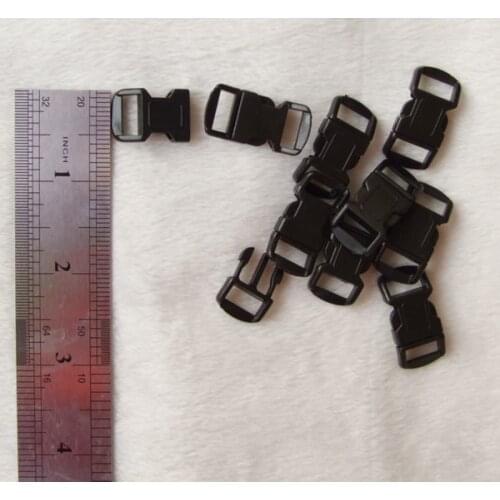 20 pcs 3/8" buckles Paracord black plastic clasp side release buckle inside 10mm
