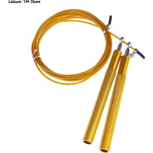 2018 Sport Speed Jump Rope Ball Bearing Metal Handle Skipping Stainless Steel Cable Fitness Equipment 8 Colors