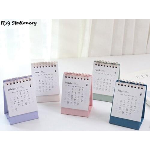 2022 Hand Drawing Solid Color Series Mini Desk Calendar DIY Portable Desktop Calendars To Do List Daily Schedule Planner Office