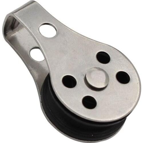 5pcs 25mm Stainless Steel Pulley Single Wheel Swivel Sailboat Lifting Rope Pulley Bearing Fixed Ship Power Transmission Parts