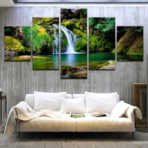 5pcs HD Canvas Canvas Prints Landscape Canvas Landscape Group Home Decor Walls Picture for Living Room Modular Pictures