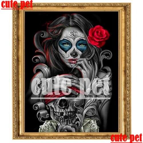 Diamond painting Goth girl skull DIY crossstitch diamond embroidery diamond painting Home Wall Decor full diamond wallpaper