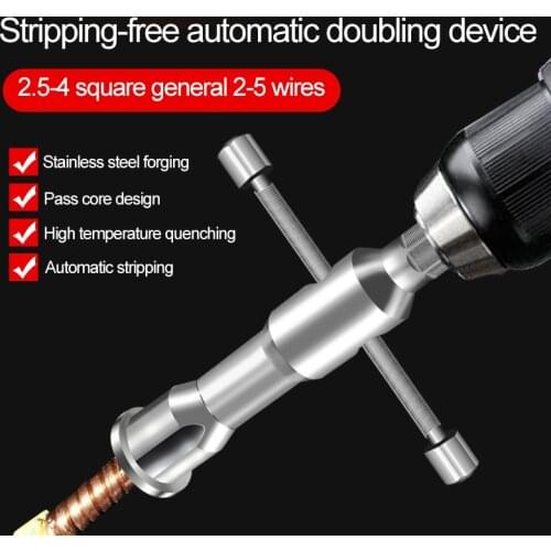 Automatic Wire Stripper Twisted Wire Tool Cable Peeling Twisting Connector Electrician Stripping Artifact Connector Hand Tools