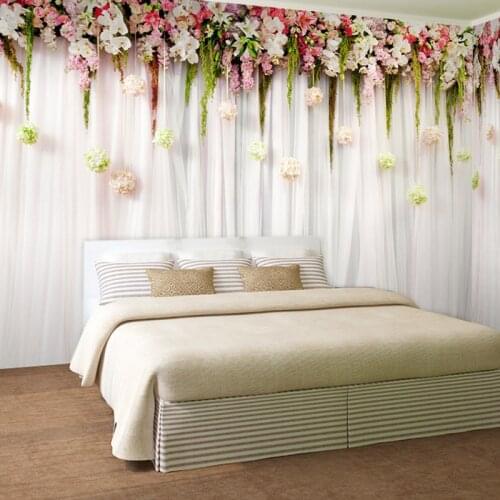 Beibehang Custom 3d decorative murals living room background wall flower garden small fresh bridal papel de parede 3d wallpaper