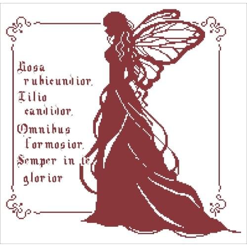 Butterfly fairy cross stitch package simple 18ct 14ct 11ct white fabric cotton silk thread embroidery DIY handmade needlework