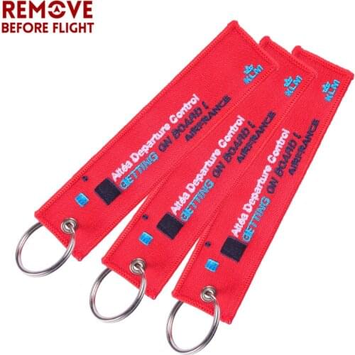 3 PCS/LOT Getting On Board Aviation Gifts Key Chains Berloques Red Embroidery Airworthy Gift Keychains Jewelry for Friend