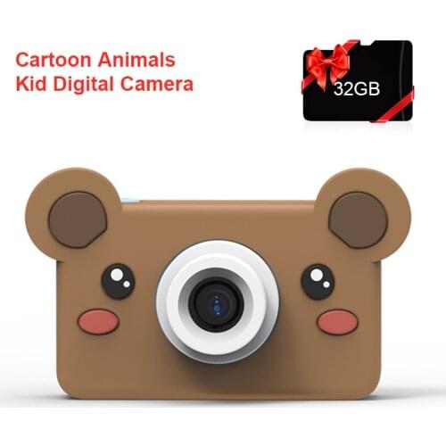 Small Cartoon Digital Camera kid camera Childrens camera 2 Inch Screen HD 24MP with 32g Micro SD Card For children Gift
