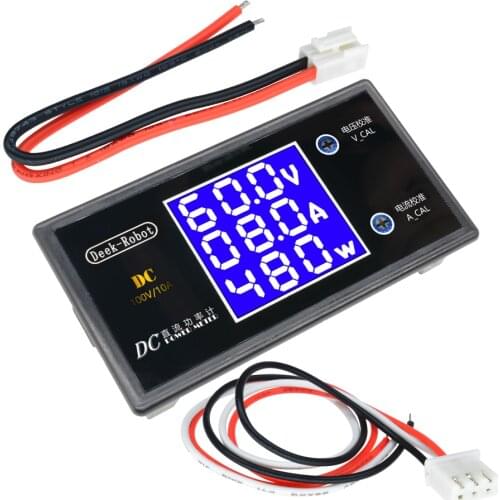 LCD Digital Voltmeter Ammeter Wattmeter Voltage Current Power Meter Voltage Current Tester Detector DC 0-100V 10A 1000W