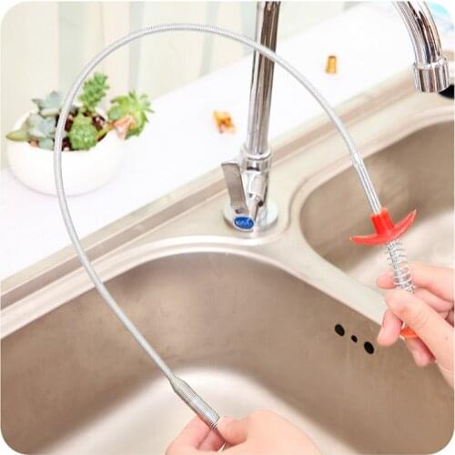 60cm Flexible Sewers Clip Water Sink Cleaner Spring Sewer Dredging Tool