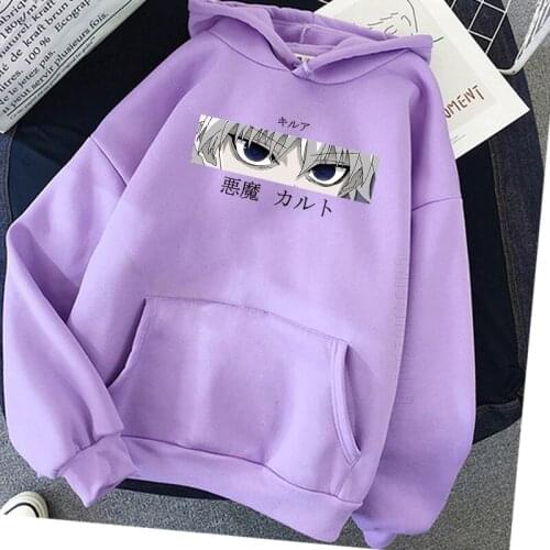 Hunter X Hunter Graphic Harajuku Kawaii Hoodies Men Killua Zoldyck Devil Eye Print Cool Anime Streetwear Sweatshirt Hoody Male