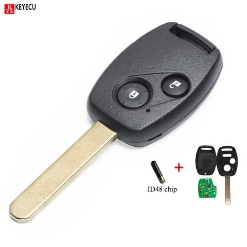 KEYECU 2 Button Keyless Entry Remote Car Key Fob 433MHz ID8E Chip for Honda Accord CR-V Jazz FR-V 2007 2008 2009