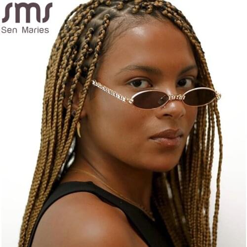 Round Diamond Sunglasses Women 2020 Fashion Steampunk Rhonestone Sunglasses Crystal Vintage Shades Eyeglasses Sunglasses Oval