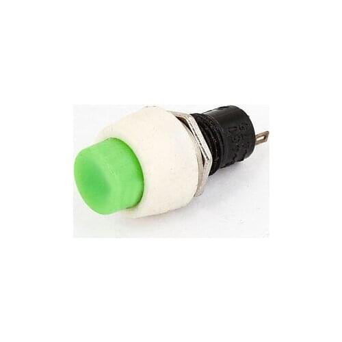 AC250V 2A 2 Pin Terminals Green Cap Round Latching Push Button Switch