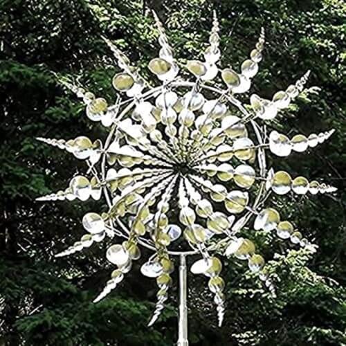 Metal Magical Metal Windmill Outdoor Wind Spinners Unique 3D Wind Catcher for Yard Patio Lawn Garden Decoration Windmill Catcher