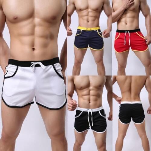 Men Summer Beach Casual Shorts Elastic Waist Bandage Sports Running Swimwear Beachwear Short Pants