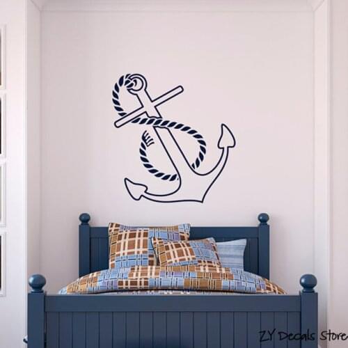 Nautical Anchor Wall Decal Vinyl Sticker Anchor Wall Art Home Decor Kids Baby Boy Nursery Room Bedroom Decoration L533
