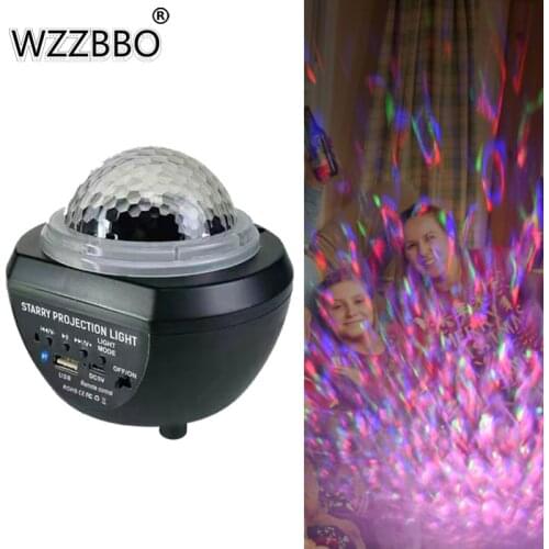Night Light Bar Atmosphere Light Bluetooth Water Pattern Starry Sky Light Laser Music Romantic Starry Sky Projector Light