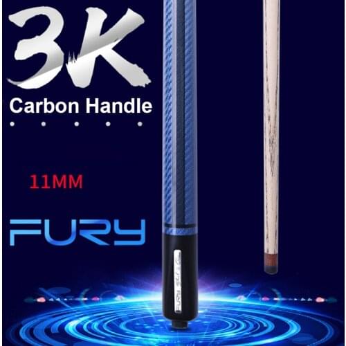FURY AX New Carbon Handle Billiard Snooker Pool Cue Stick 11mm with Carbon Extension Joint Protector Pool Cue Case Set AX4